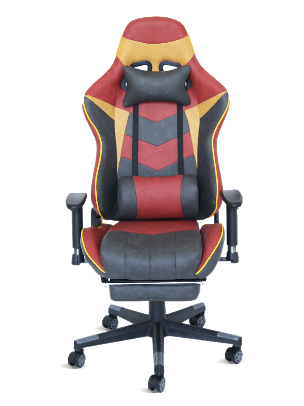 Díol te eirgeanamaíochta gamer deireadh ard pc cathaoir cearrbhachais leathair seanré le footrest 